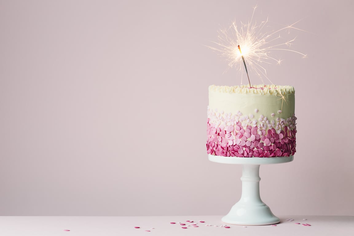 Birthday Cake with Sparkler